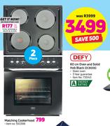 Defy 60cm Oven & Solid Hob Black DCB006