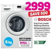 Bosch 6kg Front Loader Washing Machine (White) WAB16061ZA