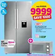 Defy 621Ltr Side By Side Fridge/ Freezer (Metallic) DFF437 With Free 20Ltr Metallic Microwave