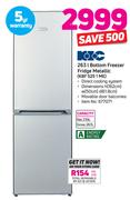 KIC 263Ltr Bottom Freezer Fridge (Metallic) KBF 525 1 ME
