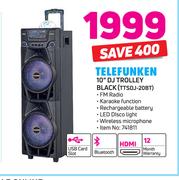Telefunken 10" DJ Trolley Black TTSDJ-20BT