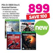 PS4 Or Xbox One S Assorted Games-Each