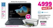 Dell Intel Celeron Notebook(3552)+HP 3 In 1 Deskjet Printer 2130