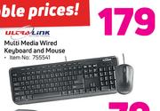 Ultra Link Multi Media Wired Keyboard And Mouse
