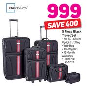 Mainstays 5 Piece Black Travel Set