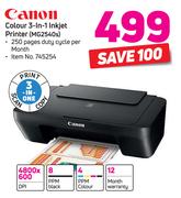 Canon Colour 3 In 1 Inkjet Printer(MG2540s)