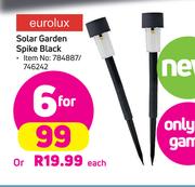 Eurolux Solar Garden Spike Black-For 6