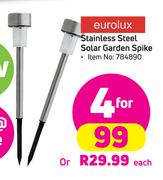 Eurolux Stainless Steel Solar Garden Spike-Each