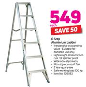 6 Step Aluminium Ladder-Each