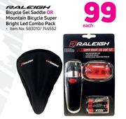 Raleigh Bicycle Gel Saddle Or Mountain Bicycle Super Bright LED Combo Pack-Each