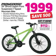 Mongoose 24in legion 7 speed front suspension mtb
