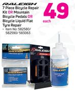 Raleigh 7-Piece Bicycle Repair Kit/Mountain Bicycle Pedals Or Bicycles Liquid Flat Tyre Repair-Each