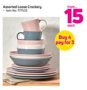 Assorted Loose Crockery-Each