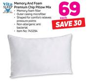 Vita Sleep Memory And Foam Premium Chip Pillow Mix-Each