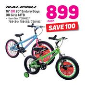 Raleigh 16" Or 20" Enduro Boys Or Girls MTB-Each