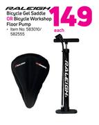 Raleigh Bicycle Gel Saddle Or Bicycle Workshop Floor Pump-Each