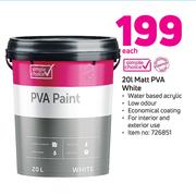 Simple Choice 20Ltr Matt PVA White-Each