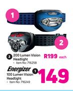Energizer 200 Lumen Vision Headlight-Each