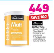 Home Stead 20Ltr Matt Walls-Each
