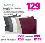 Mainstays Double 3 Pack Microfiber Sheet Set-Per Set