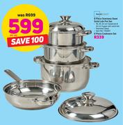 Mainstays 8 Piece Stainless Steel Solid Lids Pot Set-Per Set