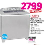 Defy 13Kg Twin Tub Washing Machine (Metallic) DTT165