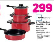 Mainstays 7 Piece Carbon Steel Non Stick Pot Set-Per Set