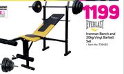 Everlast Ironman Bench And 20Kg vinyl Barbell Set