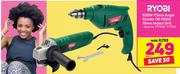 Ryobi 650W 115mm Angle Grinder Or 500W 10mm Impact Drill-Each