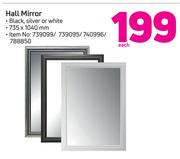 Hall Mirror 735x1040cm In Black, Silver Or White-Each