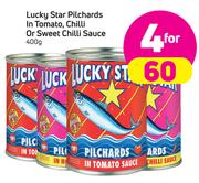 Lucky Star Pilchards In Tomato, Chilli Or Sweet Chilli Sauce-4x400g