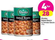 Rhodes Baked Beans In Tomato Sauce-4x410g