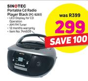 Sinotec Portable CD Radio Player Black PC-9261Sinotec Portable CD Radio Player Black PC-9261Sinotec 