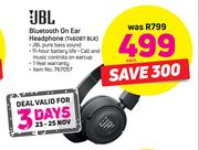 JBL Bluetooth On Ear Headphone T460BT BLK