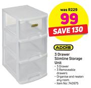 Addis 3 Drawer Slimline Storage Unit