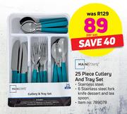 Mainstays 25-Piece Cutlery And Tray Set-Per Set