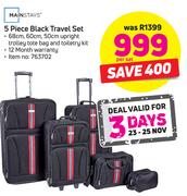 Mainstays 5 Piece Black Travel-Per Set