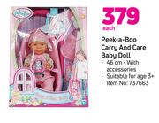 Peek-a-Boo Carry & Care Baby Doll 46cm-Each