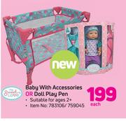 My Sweet Love Baby With Accessories Or Doll Play Pen-Each