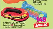 Intex King Kool Inflatable Loungee Or Explorer Boat-Each