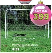 Shoot Mini PVC Soccer Goals 3ft x 2ft