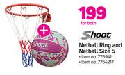 Shoot Netball Ring And Netball Size 5-For Both