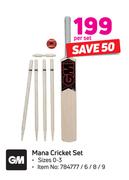 GM Mana Cricket Set Sizes 0-3-Per Set