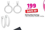 Sterling Silver Earrings-Per Pair