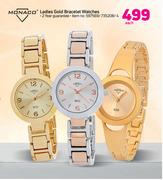Monaco Ladies Gold Bracelet Watches-Each