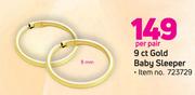 9ct Gold Baby Sleeper-Per Pair