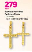 9ct Gold Pendants (Excludes Chain)-Each