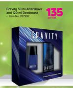 Gravity 30ml Aftershave And 120ml Deodorant-Per Set