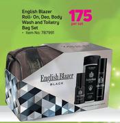 English Blazer Roll On, Deo, Body Wash And Toiletry Bag Set-Per Set