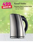 Russell Hobbs Stainless Steel Cordless Kettle 1850-2200 Watts